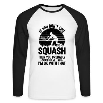 Si vous n’aimez pas la courge, vous ne le ferez probablement pas. - T-shirt baseball manches longues Homme - blanc/noir - Devant - Nik (191cm)