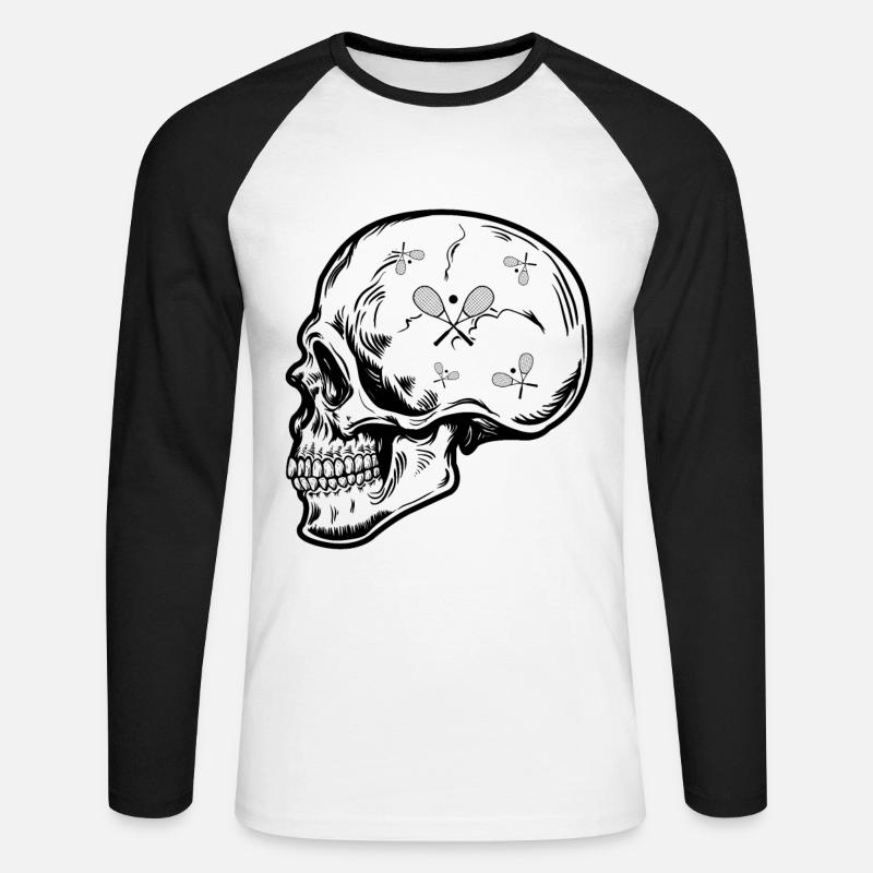 Funny Squash Head - Unisex Baseballshirt langarm - Weiß/Schwarz