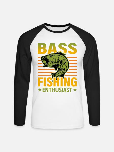 Liebhaber des Barschangelns - Unisex Baseballshirt langarm - Weiß/Schwarz