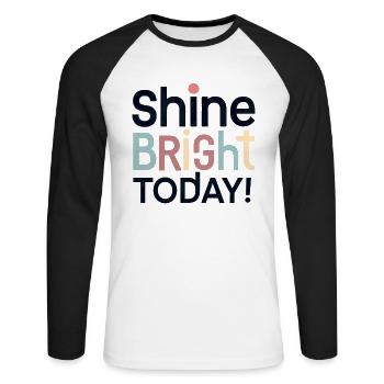 Brillez de mille feux et de couleurs aujourd’hui - T-shirt baseball manches longues Homme - blanc/noir - Devant - Nik (191cm)