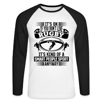 Rugby Season Rugby Quotes Rugby Saying - Unisex Long Sleeve Baseball T-Shirt - white/black - Front - Nik (191cm)