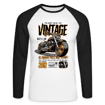 Moto Motards Motard Anniversaire Né En 2012 - T-shirt baseball manches longues Homme - blanc/noir - Devant - Nik (191cm)