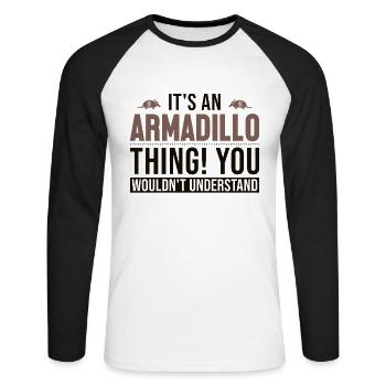 It's an Armadillo Thing Pink Fairy Cingulata - Unisex Long Sleeve Baseball T-Shirt - white/black - Front - Nik (191cm)