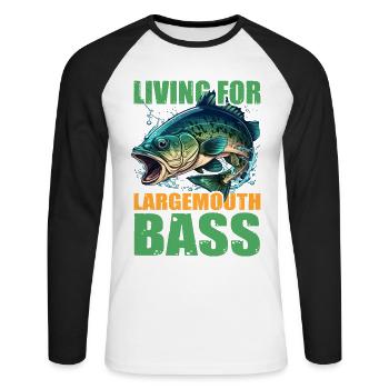 Leben für Forellenbarsche - Unisex Baseballshirt langarm - Weiß/Schwarz - Vorne - Nik (191cm)