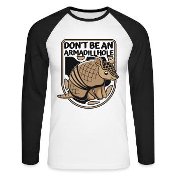 Sei keine Armadillhole Pink Fairy - Unisex Baseballshirt langarm - Weiß/Schwarz - Vorne - Nik (191cm)