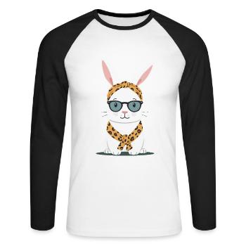Mommy Bunny Cute Bunny Mom Cute Easter Bunny - Unisex Long Sleeve Baseball T-Shirt - white/black - Front - Nik (191cm)