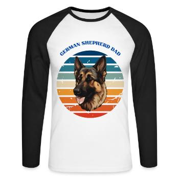 German Shepherd Dad - Unisex Long Sleeve Baseball T-Shirt - white/black - Front - Nik (191cm)
