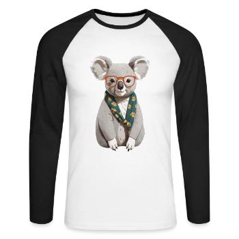 Drôle Koala Maman Mignon Maman Koala Ours - T-shirt baseball manches longues Homme - blanc/noir - Devant - Nik (191cm)