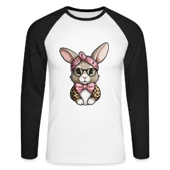 Mommy Bunny Cute Bunny Mom Cute Easter Bunny - Unisex Long Sleeve Baseball T-Shirt - white/black - Front - Nik (191cm)