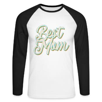 Meilleure maman fière maman conception de la fête des mères - T-shirt baseball manches longues Homme - blanc/noir - Devant - Nik (191cm)