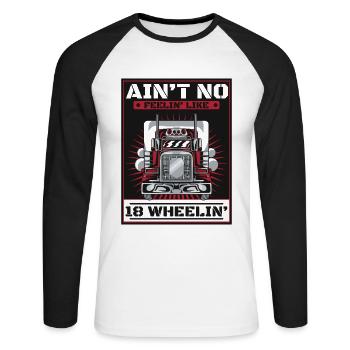 Je ne me sens pas comme un amateur de camionneurs à 18 roues - T-shirt baseball manches longues Homme - blanc/noir - Devant - Nik (191cm)