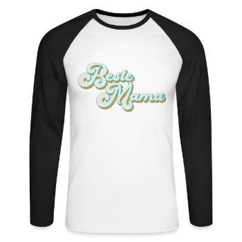 Best Mom Proud Mom Funny Mom Design - Unisex Long Sleeve Baseball T-Shirt - white/black - Front - Nik (191cm)