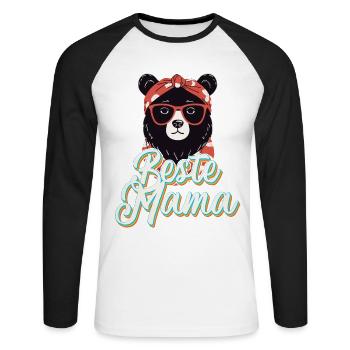 Best Mom Mother's Day Great Funny Mom Design - Unisex Long Sleeve Baseball T-Shirt - white/black - Front - Nik (191cm)