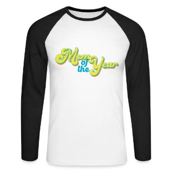 Mother of the Year Great Mom Vintage Style - Unisex Long Sleeve Baseball T-Shirt - white/black - Front - Nik (191cm)