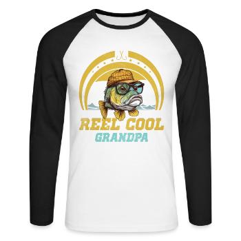 Moulinet Cool Grandpa - T-shirt baseball manches longues Homme - blanc/noir - Devant - Nik (191cm)