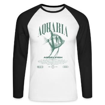 Altum Kaiserfisch Cichlid Fish Keeper Streetwear - Unisex Baseballshirt langarm - Weiß/Schwarz - Vorne - Nik (191cm)
