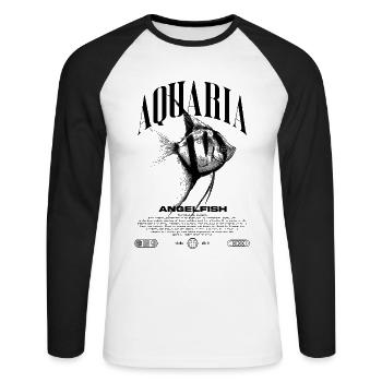 Altum Kaiserfisch Cichlid Fish Keeper Streetwear - Unisex Baseballshirt langarm - Weiß/Schwarz - Vorne - Nik (191cm)