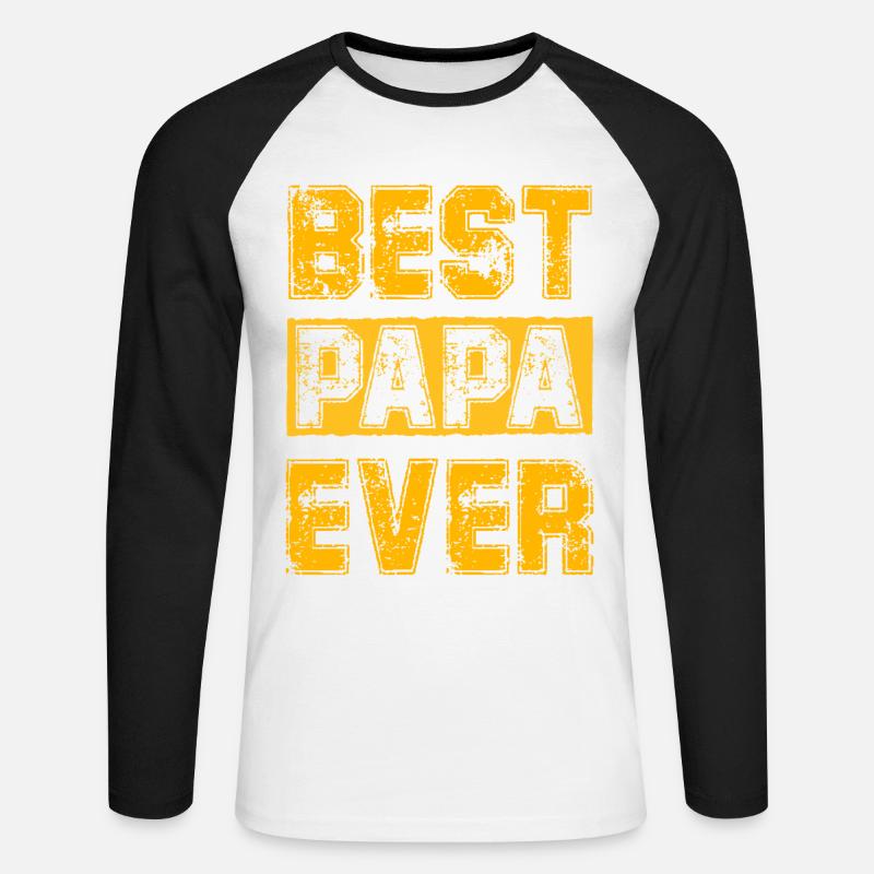 Bester Papa aller Zeiten - Unisex Baseballshirt langarm - Weiß/Schwarz