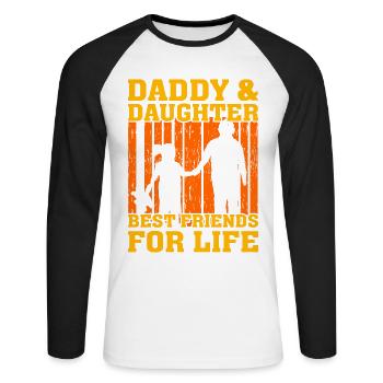 Papa et fille meilleurs amis pour la vie - T-shirt baseball manches longues Homme - blanc/noir - Devant - Nik (191cm)