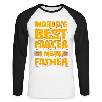 Der beste Farter der Welt, ich meine, Vater - Unisex Baseballshirt langarm - Weiß/Schwarz - Vorne - Nik (191cm)