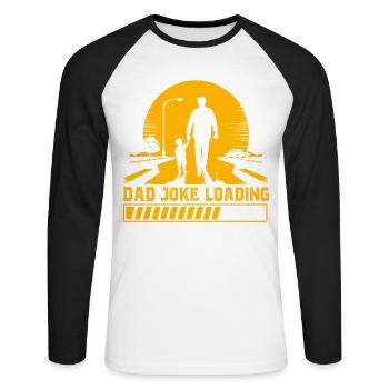 Dad Joke Loading - Unisex Long Sleeve Baseball T-Shirt - white/black - Front - Nik (191cm)