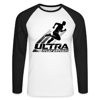 Running design for runners at the marathon - Unisex Long Sleeve Baseball T-Shirt - white/black - Front - Nik (191cm)