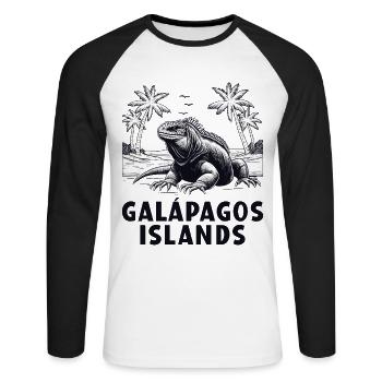 Galapagos Islands - Unisex Long Sleeve Baseball T-Shirt - white/black - Front - Nik (191cm)