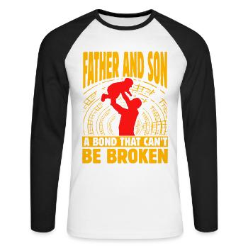 Vater und Sohn: eine Bindung, die nicht gebrochen werden kann - Unisex Baseballshirt langarm - Weiß/Schwarz - Vorne - Nik (191cm)