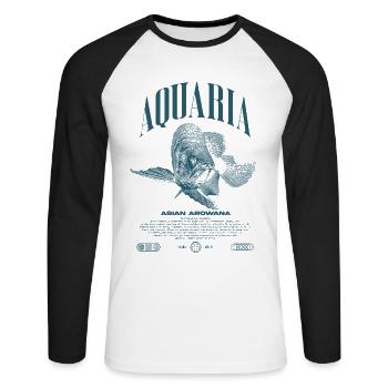 Asiatische Arowana Monster Fish Keeper Streetwear - Unisex Baseballshirt langarm - Weiß/Schwarz - Vorne - Nik (191cm)