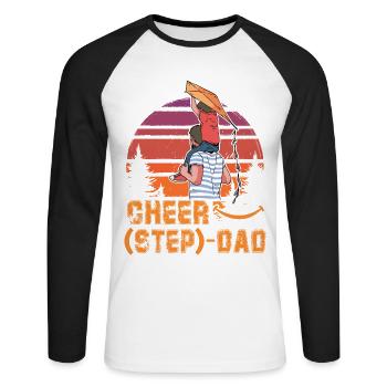 Cheer Step Dad - Unisex Long Sleeve Baseball T-Shirt - white/black - Front - Nik (191cm)