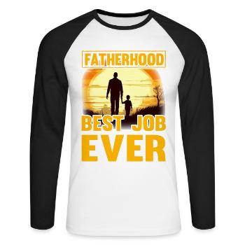 Le meilleur travail de paternité de tous les temps - T-shirt baseball manches longues Homme - blanc/noir - Devant - Nik (191cm)