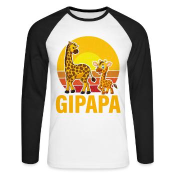 Gipapa - Unisex Baseballshirt langarm - Weiß/Schwarz - Vorne - Nik (191cm)