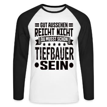 Civil Engineer Civil Engineering Civil Engineering Skilled Worker Saying - Unisex Long Sleeve Baseball T-Shirt - white/black - Front - Nik (191cm)