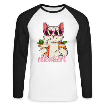Es Eskaliert Eh - Unisex Baseballshirt langarm - Weiß/Schwarz - Vorne - Nik (191cm)