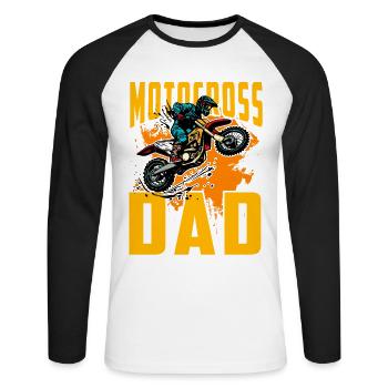 Motocross Dad - Unisex Long Sleeve Baseball T-Shirt - white/black - Front - Nik (191cm)