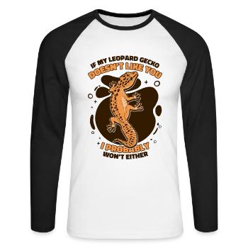 If My Leopard Gecko Doesn't Like You Gekkota - Unisex Long Sleeve Baseball T-Shirt - white/black - Front - Nik (191cm)