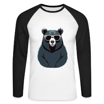 Alpha Dad Lustiger Vater Perfekter Style - Unisex Baseballshirt langarm - Weiß/Schwarz - Vorne - Nik (191cm)