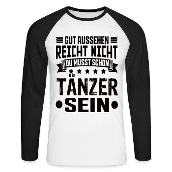 Dancer - Unisex Long Sleeve Baseball T-Shirt - white/black - Front - Nik (191cm)