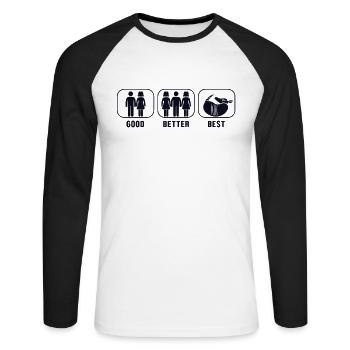 Bon Meilleur Meilleur tatou Fée Rose Cingulata - T-shirt baseball manches longues Homme - blanc/noir - Devant - Nik (191cm)