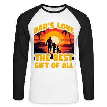 Dad's Love ist das beste Geschenk von allen - Unisex Baseballshirt langarm - Weiß/Schwarz - Vorne - Nik (191cm)