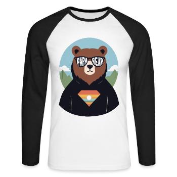 Bears Dad Funny Dad Perfect Style - Unisex Long Sleeve Baseball T-Shirt - white/black - Front - Nik (191cm)