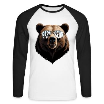 Bears Father Funny Father Perfect Style - Unisex Long Sleeve Baseball T-Shirt - white/black - Front - Nik (191cm)