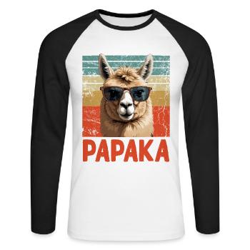 Funny Father Papaka Perfect Style - Unisex Long Sleeve Baseball T-Shirt - white/black - Front - Nik (191cm)