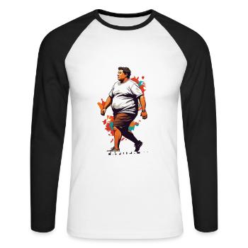 Humorous Father Saying Perfect Style - Unisex Long Sleeve Baseball T-Shirt - white/black - Front - Nik (191cm)