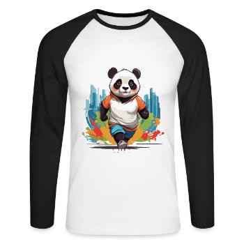 Lustiger Vater Perfektes Vatertag Design Style - Unisex Baseballshirt langarm - Weiß/Schwarz - Vorne - Nik (191cm)