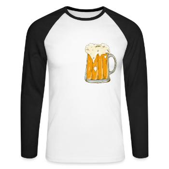 Dad Needs Beer Funny Father Father's Day Style - Unisex Long Sleeve Baseball T-Shirt - white/black - Front - Nik (191cm)