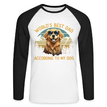 Welt Bester Hundepapa Golden Retriever Lustige - Unisex Baseballshirt langarm - Weiß/Schwarz - Vorne - Nik (191cm)