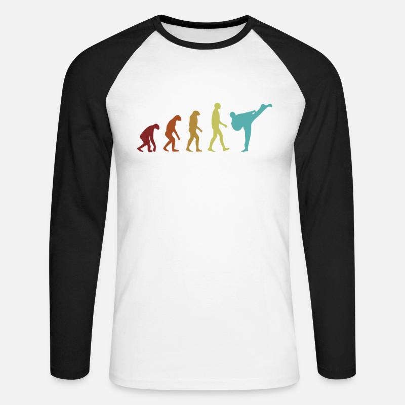 Capoeira Evolution Capoeirista Ginga Tanz - Unisex Baseballshirt langarm - Weiß/Schwarz
