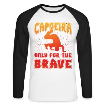 Capoeira only for the brave - Unisex Long Sleeve Baseball T-Shirt - white/black - Front - Nik (191cm)