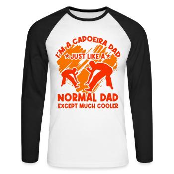 Ich bin ein Capoeira-Vater, genau wie ein normaler Vater - Unisex Baseballshirt langarm - Weiß/Schwarz - Vorne - Nik (191cm)